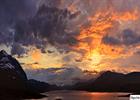 Sunset over lake Sitasjaure