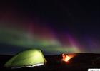 Aurora borealis over the campsite