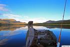 Paddling on lake Jiertajaure