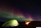 Aurora borealis over the campsite