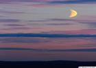 Half-moon over Swedish Lapland