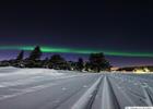 Skiing at night